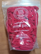 Potholder Making Friendly Loom Traditional Size Red Potholder Loops Makes 2 