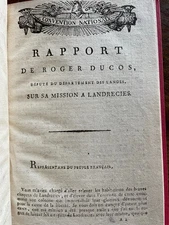 REVOLUTION EO - 1794 - REPORT BY ROGER DUCOS, Deputy to the National...