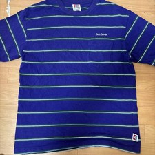 Ben Davis Striped T-Shirt L Cotton Purple Japan