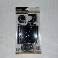 Everbilt Self-Closing Adjustable Gate Door Hinges and Latch Kit w Hardware