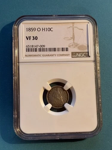 1859 O Seated Liberty Half Dime - NGC VF 30