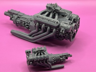 Carbureted LSX/LS1/LS3/6L80 Engine/Automatic Transmission Package- 1/25 Scale