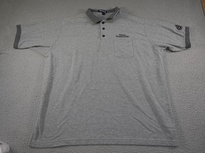 Vintage Volvo Powertrain Polo Shirt Mens 2XL XXL Gray Employee Made USA 90s Cars