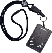 Specialist ID Vertical Top Load Three Card Badge Holder - Hard Plastic with Heav