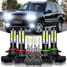 6x Led Headlight Hilo Fog Lights 6000k For Jeep Grand Cherokee 1999 2000-2010 6x Led Headlight Hilo Fog Lights 6000k For Jeep Grand Cherokee 1999 2000-2010