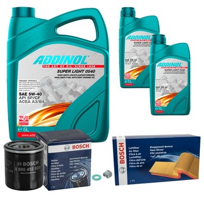 BOSCH Inspektionspaket 7L ADDINOL SUPER LIGHT 5W-40 für Toyota Camry _V2_ 2.0