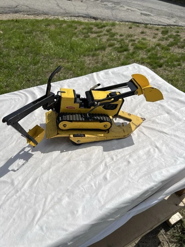Tonka Bulldozer + Tilt Trailer Set Yellow Vintage Metal Fair Rust READ