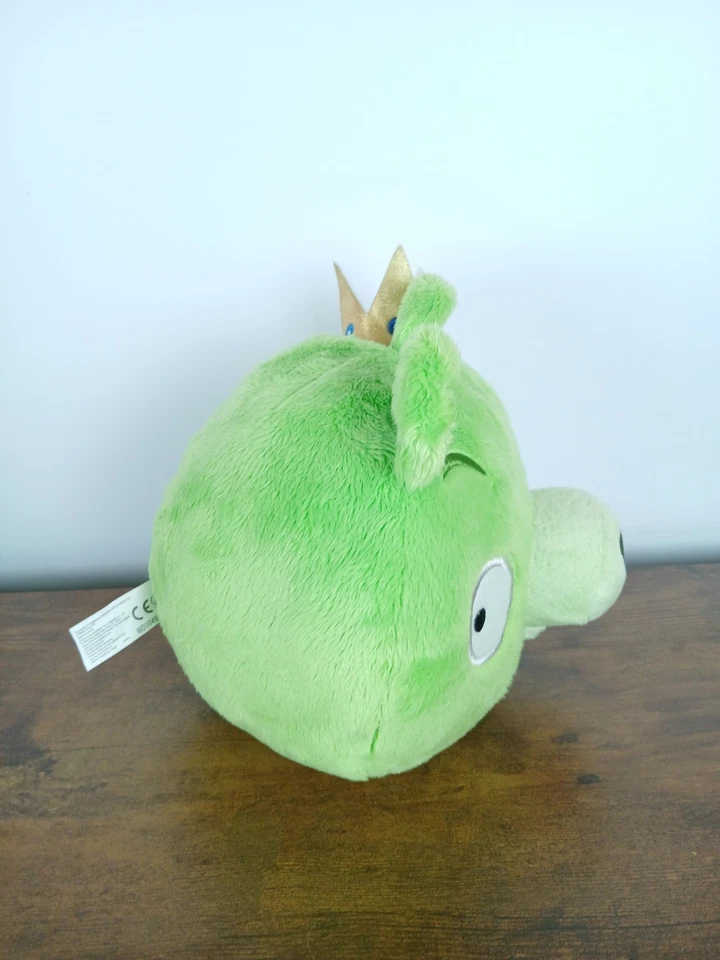 Juguete de peluche Angry Birds Green Pig King Golden Crown Commonwealth 2010 sin sonido 5" Foto 2 de 4