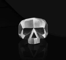 Gothic Skull Oxidized Signet Ring 925 Sterling Silver Handcrafted Ring Duty Free