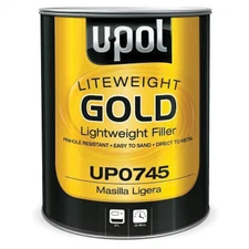 U Pol Products GOLD UP0745 Lightweight Body Filler, 3 L Tin, Gold, Paste, Lightw