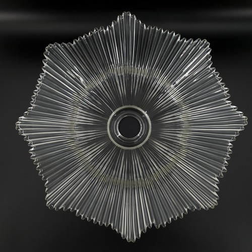 Starburst Leuchtenschirm geripptes Glas Art Deco 13,5" Vintage NUR LEUCHTE - Bild 7 von 8