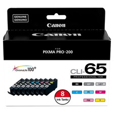 Canon CLI-65 Genuine Eight Color Pack, Compatible with PIXMA PRO-200, and PI...