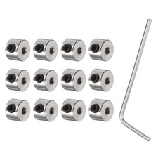 12Pcs Set Screw Collars 2.1mm ID 7mm OD Gear Stopper Wheel Collar with Wrench