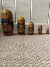 Set of Five Wooden Nesting Dolls