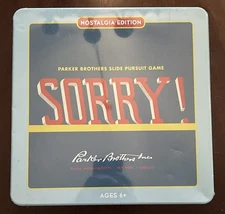 SORRY Game Nostalgia Edition Collectible Tin 2012 Classic Board Game Sealed (G2)