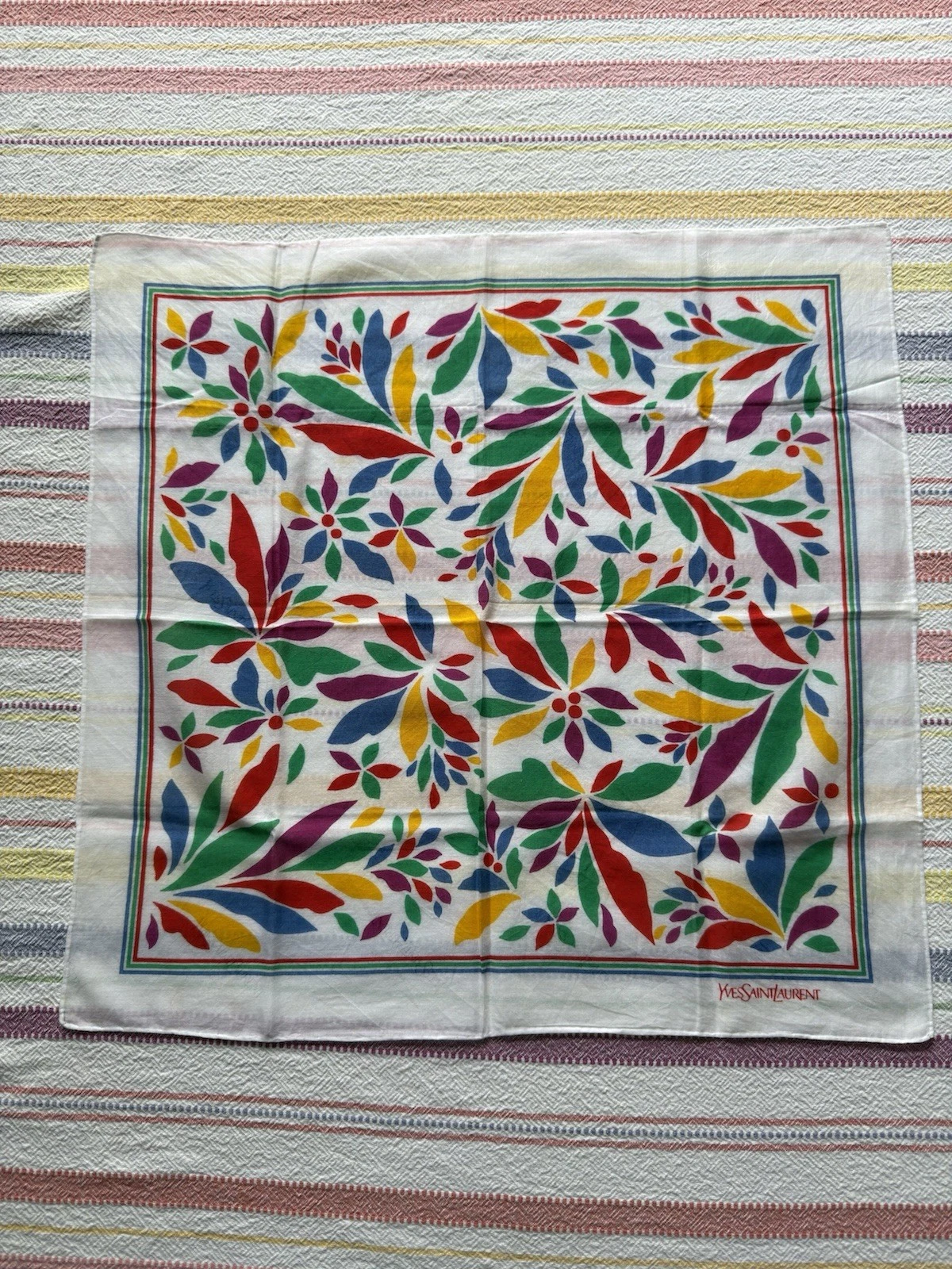 Vintage Yves Saint Laurent Vibrant Floral Bandana 17” x 17”
Opens in a new window or tab