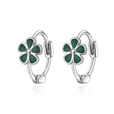 925 Sterling Silver Flower Hoop Earrings for Women Hypoallergenic Mini Small ...