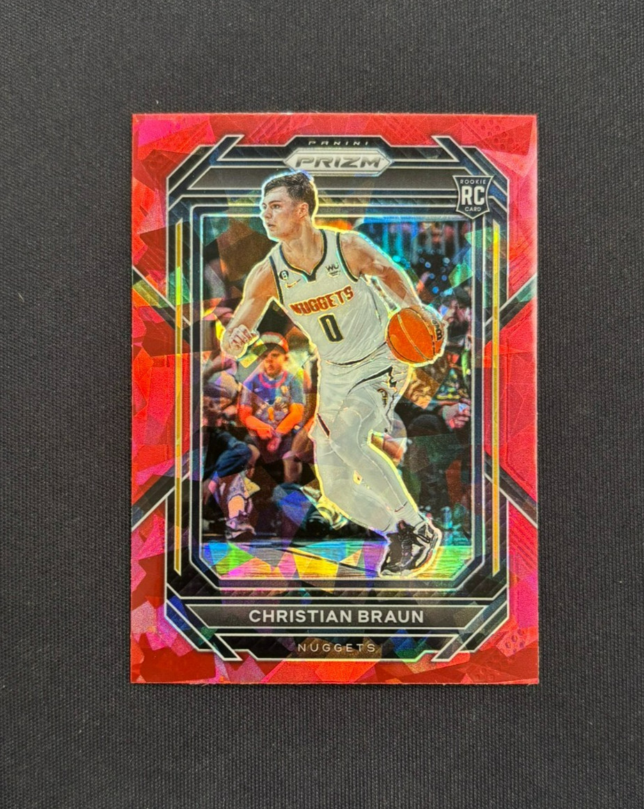 2022-23 Panini PRIZM Christian Braun Red Ice Rookie #223 RC Denver Nuggets