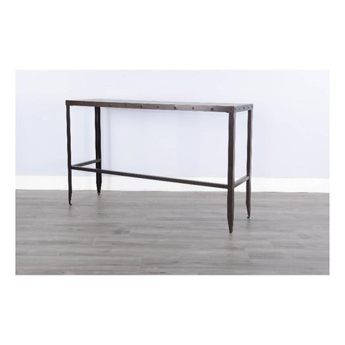 Pemberley Row Wood and Metal Brown Bar Table Rectangular Rough Sawn ...