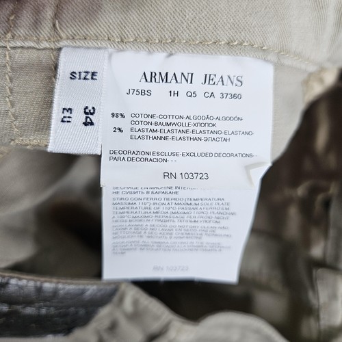 Armani Jeans Jeans Womens 34 Beige Straight Leg Mid Rise Stretch Denim Pants - Picture 13 of 15
