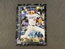 2025 TOPPS UPDATE SERIES DUSTIN MAY US70 BLACK DIAMANTE FOIL 2/10 DODGERS