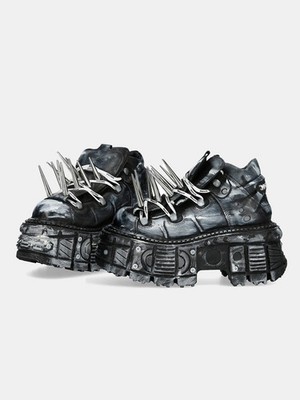 MenWomen Yabisaibo Goth Locomotive Boots Heavy Metal Rock Spike Platform Shoes