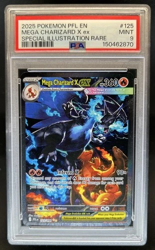 2025 Pokemon PFL Mega Charizard X ex Special Illustration Rare #125/094 PSA 9