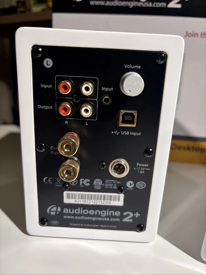 Audioengine 2+ Premium Powered Desktop Speakers - White - Image 3 of 4