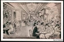 NYC NY Ye Eat Shoppe Restaurant Vtg Illus City Postcard