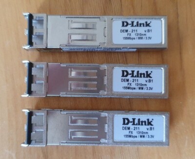DEM-211 D-Link  SFP (Mini-GBIC)-Transceiver-Modul ~D~ Glasfaser 3 Stück
