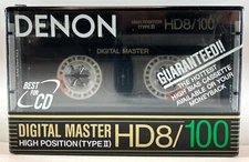 RARE SEALED DENON HD8/100 Digital Master (Blank Audio Cassette) HD8-100RE (1990)