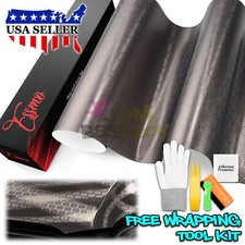 Pet Honeycomb Carbon Fiber Satin Nardo Gray Hex Vehicle Vinyl Wrap Decal Sheet