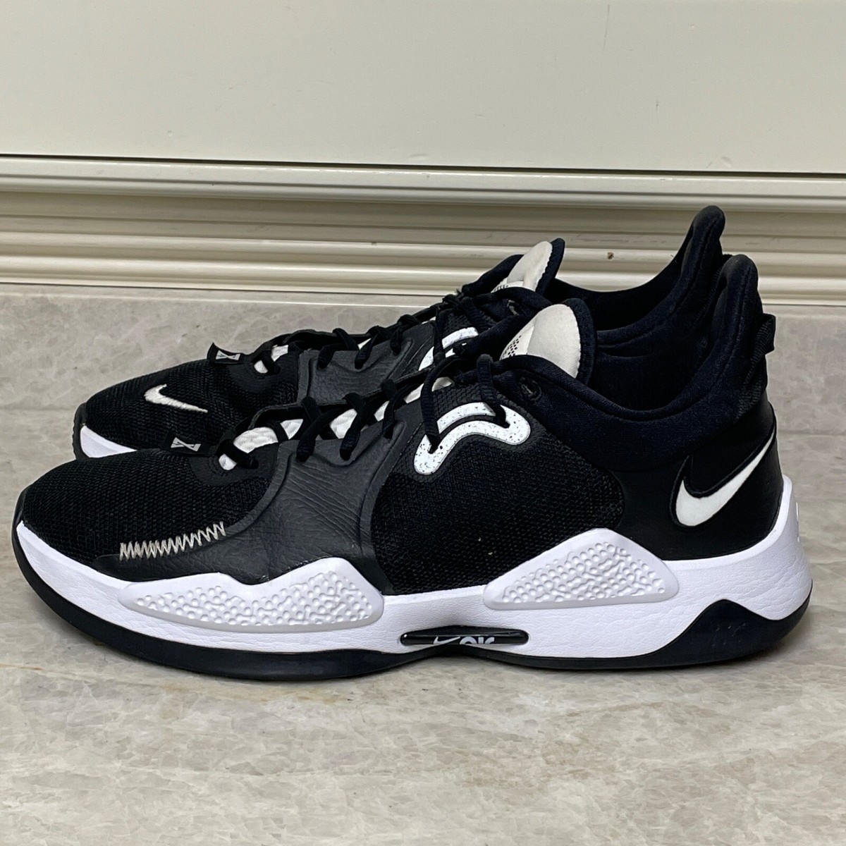 NIKE PG5 美品 Nike PG 5 TB PROMO Paul George Sneakers Mens 14 Black White