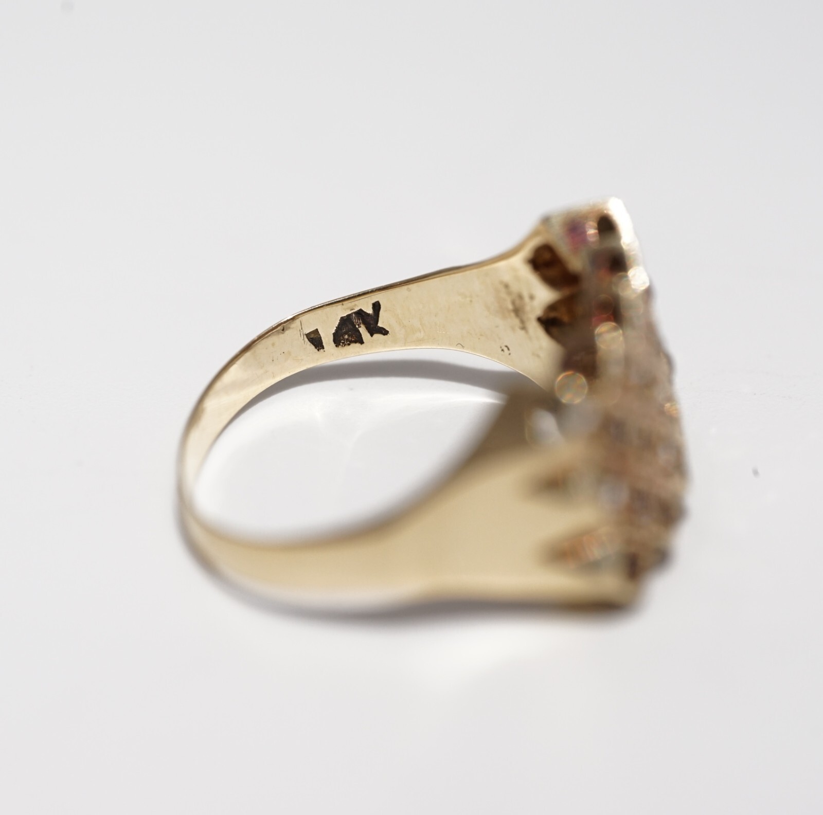 Antique 14k Solid Yellow Gold Cluster Patina Natu… - image 3