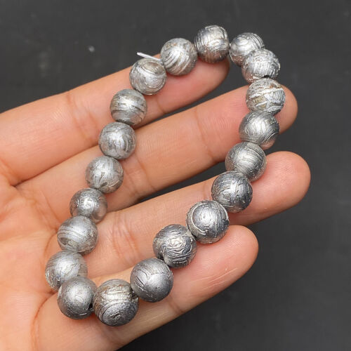 Pulsera de cuentas redondas Aletai meteorito de hierro 71,6 g 10 mm - Imagen 4 de 4