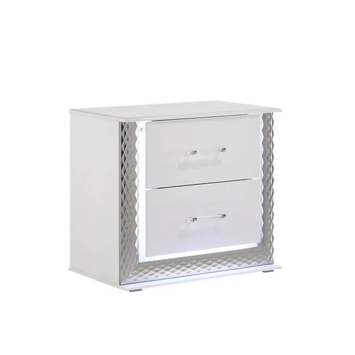 LUXURY Modern LED 5PC Gloss White Queen King Contemporary Bedroom Set B/D/M/N/C - Picture 8 of 9