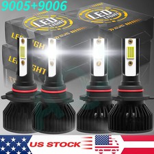 9006 9005 LED Headlight KIT Combo Bulbs High Low Beam Super Bright White 10000K
