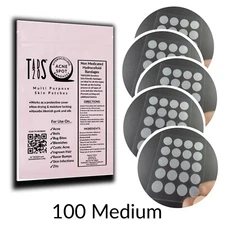 (100) Medium (10mm) Acne Dot Pimple Patches, Zit Stickers, Cystic Acne Patch