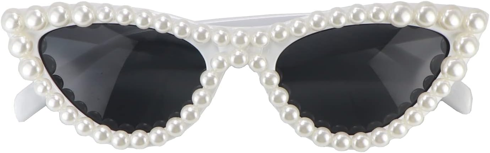 Trendy Womens Pearl Cat Eye Sunglasses Fashion Cute Eyewear-image