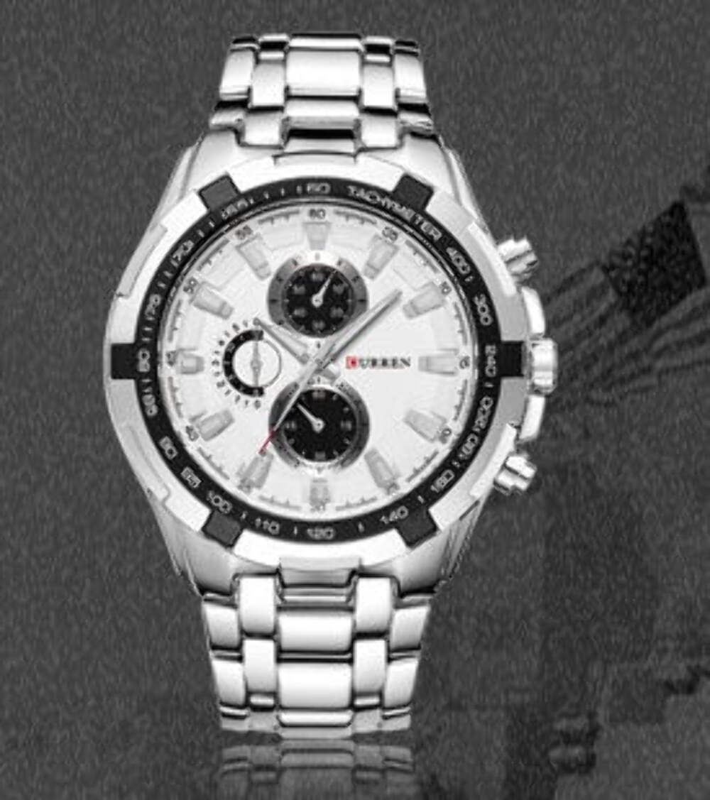 Men's Quartz Watch with Six-Needle Design, Casual Sports Style, Alloy Strap & Ca