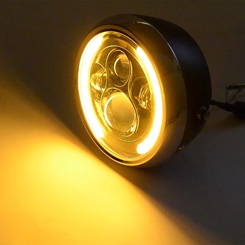 7.5" Motorcycle LED Headlight High Low Beam Angel Eye DRL for Harley Honda CB400 - Picture 5 of 9