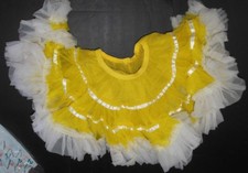 NWT Pageant Dance Costume SKIRT Ruffled Lemon Yellow White Small child Clogging