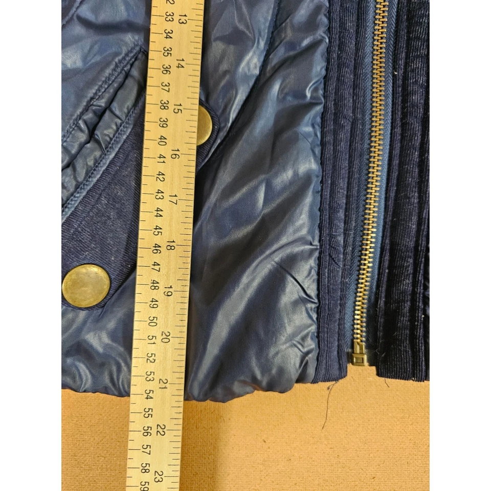 Chaleco acolchado azul botón grande Lola cremallera completa mujer talla M Foto 3 de 4