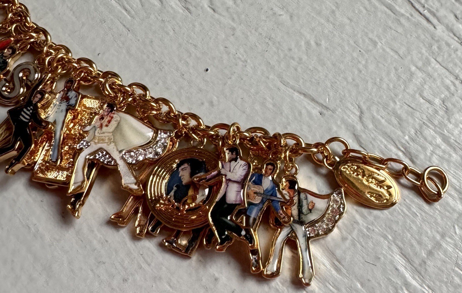 Bradford Exchange Ultimate Elvis Charm Bracelet 8.5” … Gem