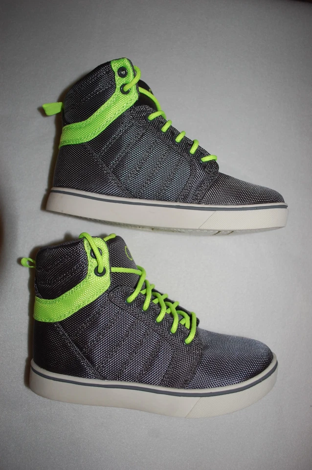 Zapatos Atléticos Niños GRIS ZAPATILLAS ALTAS Ocean Pacific VERDE NEÓN Cordones TALLA 5 Foto 2 de 3