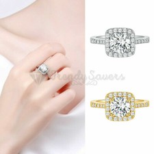 Hypoallergenic Cubic Zircon Open Adjustable Square Cut Engagement Wedding Ring