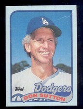 1989 Topps DON SUTTON Los Angeles Dodgers Box Bottom Card