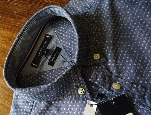 Tommy Hilfiger talla M regular fit para hombre camisas informales azul NUEVO - Imagen 10 de 13