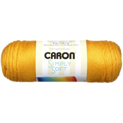 Pack of 3 Skeins Caron Simply Soft Acrylic Yarn #9782 Gold New