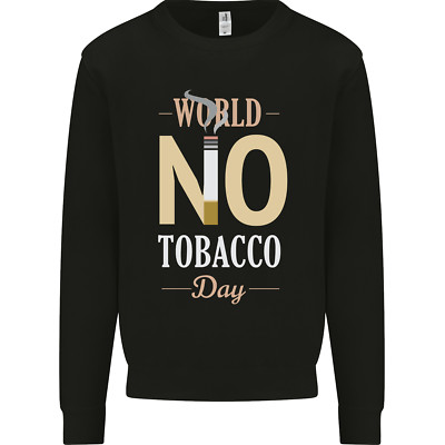 Welt Nein Tabak Tag Anti Rauchen Fags Herren Sweatshirt Pulli